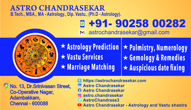 🔮 Best Astrologer in Chennai – Astro Dr. Chandrasekar PhD | Vastu Consultant | Marriage Matching Expert | Gemologist (Near Me & Nearby)